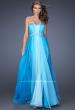 Picture of: A-line Prom Dress with Pearl Belt and Ombre Effect in Blue, Style: 20058, Main Picture
