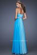 Picture of: A-line Prom Dress with Pearl Belt and Ombre Effect in Blue, Style: 20058, Back Picture