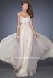 Picture of: Chiffon Prom Gown with Lace, Jewels, and Cut Outs in Nude, Style: 20059, Detail Picture 2
