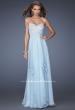 Picture of: Empire Waist Prom Dress with Tiered Skirt and Jeweled Lace in Blue, Style: 20066, Main Picture