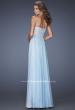 Picture of: Empire Waist Prom Dress with Tiered Skirt and Jeweled Lace in Blue, Style: 20066, Back Picture