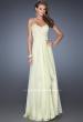 Picture of: Empire Waist Prom Dress with Tiered Skirt and Jeweled Lace in Yellow, Style: 20066, Detail Picture 2