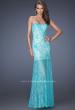 Picture of: Lace Prom Gown with Jewels and Sweetheart Neckline in Blue, Style: 20075, Main Picture