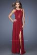 Picture of: Net Jersey Prom Dress with Criss Cross Straps in Red, Style: 20092, Main Picture
