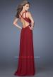 Picture of: Net Jersey Prom Dress with Criss Cross Straps in Red, Style: 20092, Back Picture