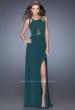 Picture of: Net Jersey Prom Dress with Criss Cross Straps in Green, Style: 20092, Detail Picture 1
