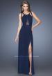 Picture of: Net Jersey Prom Dress with Criss Cross Straps in Blue, Style: 20092, Detail Picture 2