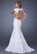 Picture of: Cap Sleeve Lace Mermaid Dress with Open Back in White, Style: 20117, Detail Picture 5