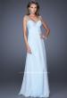 Picture of: Long Empire Waist Chiffon Prom Gown with Crystal Beads in Blue, Style: 20122, Detail Picture 2