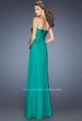 Picture of: Fitted Prom Dress with Layered Skirt and Pleated Bodice in Green, Style: 20129, Back Picture