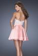 Picture of: Short Prom Dress with Full Satin Skirt and Open Back in Pink, Style: 20133, Back Picture