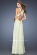 Picture of: Empire Waist, V Neck Gown with Ruched Bodice in Yellow, Style: 20134, Back Picture