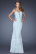 Picture of: Strapless White Lace Dress with Plunging Neckline in Blue, Style: 20138, Main Picture