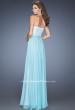 Picture of: Chiffon Prom Dress with Boat Neck and Cap Sleeves in Blue, Style: 20139, Back Picture