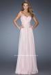Picture of: Long Chiffon Prom Gown with Pleated Bodice and Beading in Pink, Style: 20140, Detail Picture 1
