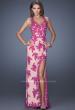 Picture of: Elegant V-Neck Prom Dress with Side Slit and Net Lace in Pink, Style: 20146, Detail Picture 3
