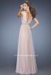 Picture of: V Neck Vintage Inspired Prom Dress with Pleated Bodice in Pink, Style: 20149, Back Picture