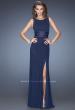 Picture of: Modern Jersey Prom Dress with Side Leg Slit in Blue, Style: 20151, Main Picture
