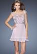 Picture of: Long Prom Dress with Gathered Skirt and Cap Sleeves in Pink, Style: 20159, Main Picture