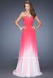 Picture of: Ombre Chiffon Prom Dress with Criss Cross Ruched Bodice in Pink, Style: 20167, Main Picture