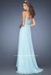 Picture of: Natural Waist Chiffon Prom Dress with Stones and Jewels in Blue, Style: 20168, Back Picture