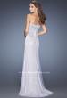 Picture of: Strapless White Lace Prom Gown with Floral Applique in White, Style: 20172, Back Picture