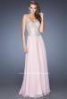 Picture of: Long Strapless Embellished Prom Dress with Net Overlay in Pink, Style: 20178, Main Picture