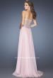 Picture of: Long Strapless Embellished Prom Dress with Net Overlay in Pink, Style: 20178, Back Picture