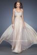 Picture of: Long Prom Gown with Chiffon Skirt and Gathered Waist in Nude, Style: 20203, Main Picture