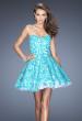 Picture of: Short Cocktail Dress with Sweetheart Neck and Lace Detail in Blue, Style: 20247, Main Picture