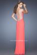 Picture of: Net Jersey Prom Dress with Criss Cross Ruched Bodice in Orange, Style: 20384, Main Picture