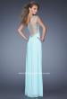 Picture of: Net Jersey Prom Dress with Criss Cross Ruched Bodice in Blue, Style: 20384, Back Picture