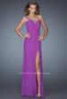 Picture of: Net Jersey Prom Dress with Criss Cross Ruched Bodice in Purple, Style: 20384, Detail Picture 1
