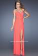 Picture of: Net Jersey Prom Dress with Criss Cross Ruched Bodice in Orange, Style: 20384, Detail Picture 7
