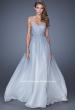 Picture of: Ombre Chiffon Prom Dress with Criss Cross Pleating in Blue, Style: 20404, Detail Picture 1