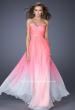 Picture of: Ombre Chiffon Prom Dress with Criss Cross Pleating in Pink, Style: 20404, Detail Picture 2