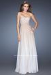 Picture of: Ombre Chiffon Prom Dress with Criss Cross Pleating in Nude, Style: 20404, Detail Picture 3