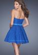 Picture of: Short Lace Dress with Full Skirt and Satin Bow in Blue, Style: 20439, Back Picture