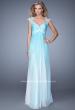 Picture of: Long Ombre Chiffon Gown with Ruched Empire Waist in Blue, Style: 20444, Main Picture