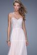 Picture of: Long Strapless Chiffon Prom Gown with Embellishments in Pink, Style: 20447, Detail Picture 1