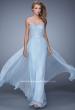 Picture of: Long Strapless Chiffon Prom Gown with Embellishments in Blue, Style: 20447, Detail Picture 3