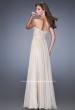 Picture of: Long Strapless Chiffon Prom Gown with Embellishments in Nude, Style: 20447, Detail Picture 4