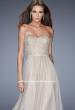 Picture of: Long Strapless Chiffon Prom Gown with Embellishments in Nude, Style: 20447, Detail Picture 5