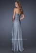 Picture of: Sweetheart Evening Gown with Gathered Bodice and Lace in Silver, Style: 20479, Back Picture