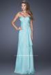 Picture of: Sweetheart Evening Gown with Gathered Bodice and Lace in Blue, Style: 20479, Detail Picture 3