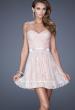 Picture of: Short Dress with Gathered Bodice and Sweetheart Neck in Pink, Style: 20531, Main Picture