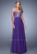 Picture of: Long Prom Gown with Jeweled Lace Appliques and Beads in Purple, Style: 20534, Detail Picture 1