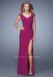 Picture of: Cap Sleeve Beaded Lace Long Jersey Prom Dress in Pink, Style: 20555, Detail Picture 1
