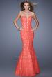 Picture of: Lace Mermaid Gown with Scalloped Lace Trim in Orange, Style: 20570, Main Picture
