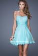 Picture of: Lace and Chiffon Prom Dress with Shimmery Lace Detail in Blue, Style: 20574, Main Picture